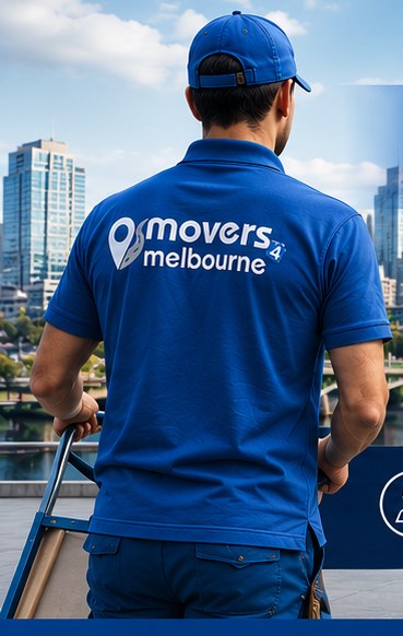 Movers4Melbourne removalist in uniform with a hand trolley